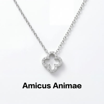 AmicusAnimae四叶草镶钻锁骨链