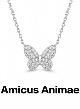 AmicusAnimae满钻蝴蝶吊坠项链