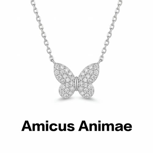 AmicusAnimae满钻蝴蝶吊坠项链