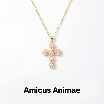 AmicusAnimae十字架珍珠锁骨链