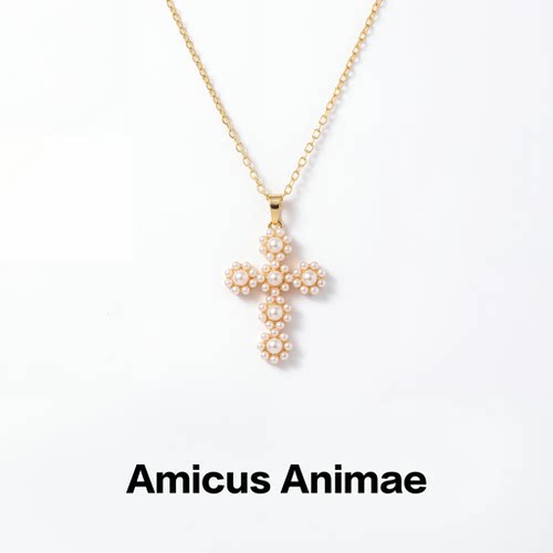 AmicusAnimae十字架珍珠锁骨链