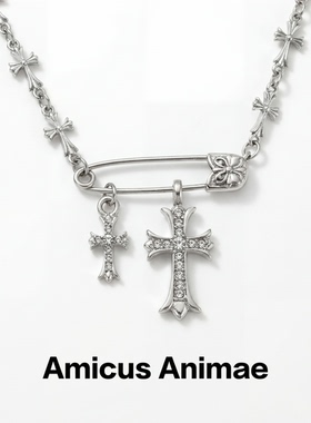 AmicusAnimae十字架别针锁骨链
