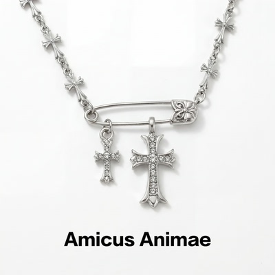 AmicusAnimae十字架别针锁骨链