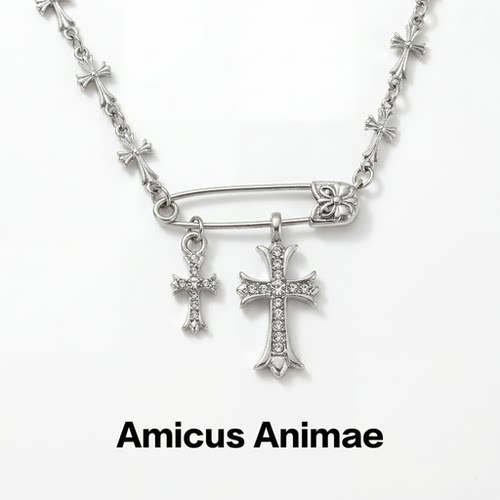 AmicusAnimae十字架别针锁骨链