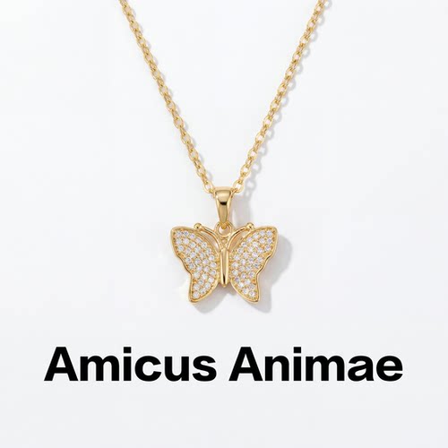 AmicusAnimae满钻蝴蝶锁骨链