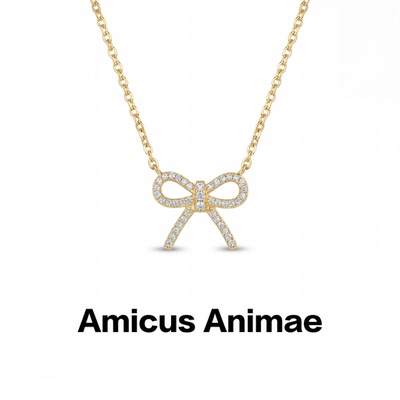 AmicusAnimae镂空蝴蝶结锁骨链