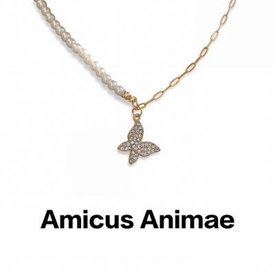 AmicusAnimae镶钻蝴蝶锁骨链