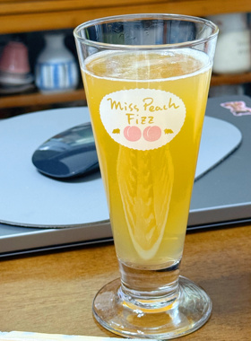 日本vintage高脚杯 suntory三得利miss peach果汁杯 玻璃杯桃子杯