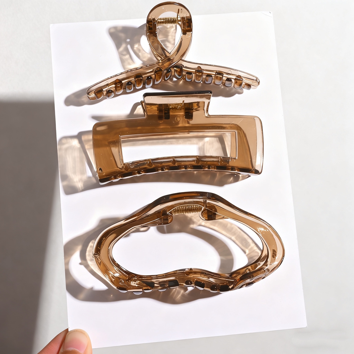 夏日优雅风简约大号果冻色几何发夹女后脑勺盘发抓夹气质发卡发饰