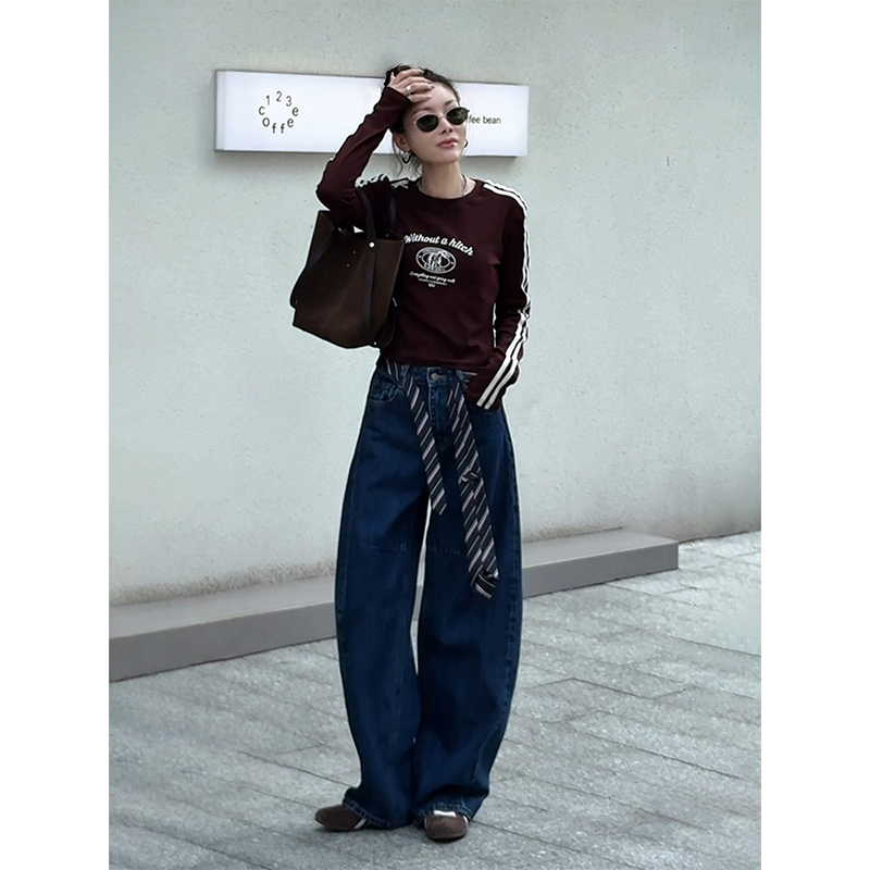 MISSKO可可欢姐2025秋新款复古洗水立体剪裁显瘦弯刀牛仔裤子女款,女装/女士精品,牛仔裤,淘宝优惠券,粉丝福利购,淘宝优惠卷