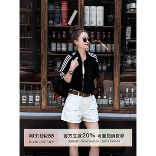 MISSKO可可欢姐夏季新款老钱风工装口袋款显瘦时尚休闲牛仔短裤女