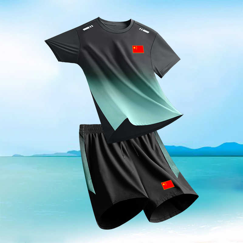 中国国家队游泳服套装男女夏季速干教练学员训练比赛短裤短袖全套