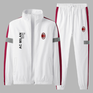 AC米兰Milan足球运动服套装男女春秋季薄款训练长裤外套两件套