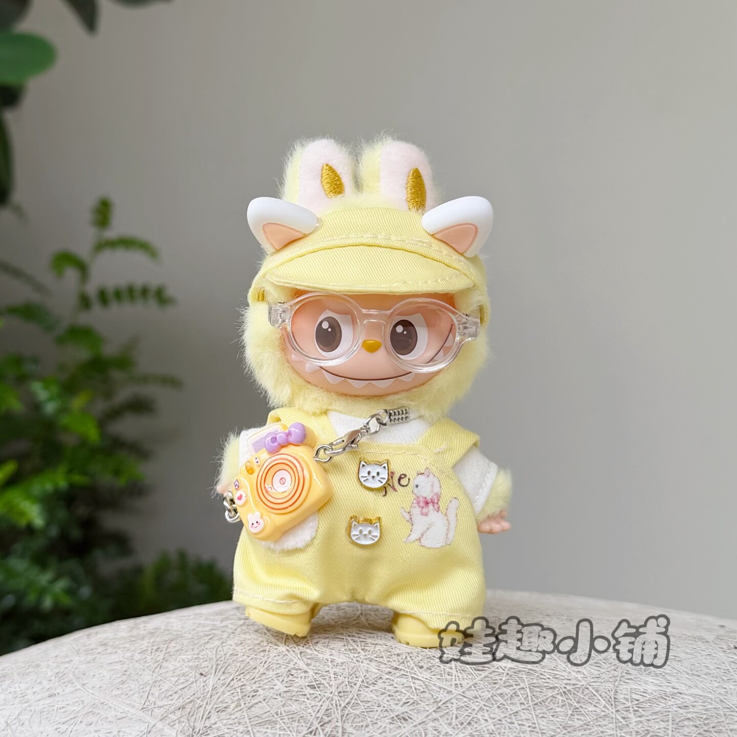 新品4.0四代10cm拉布布娃衣可爱卡通猫耳套装labubu挂件换装衣服