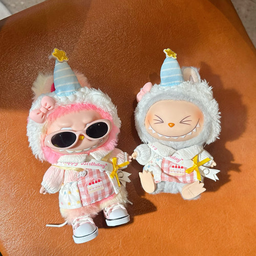 现货一二三代labubu生日礼物娃衣裙子盲盒挂件拉布布公仔换装衣服