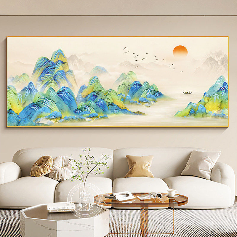 蒙娜丽莎千里江山图十字绣2026新款线绣客厅大幅高级感风景山水画