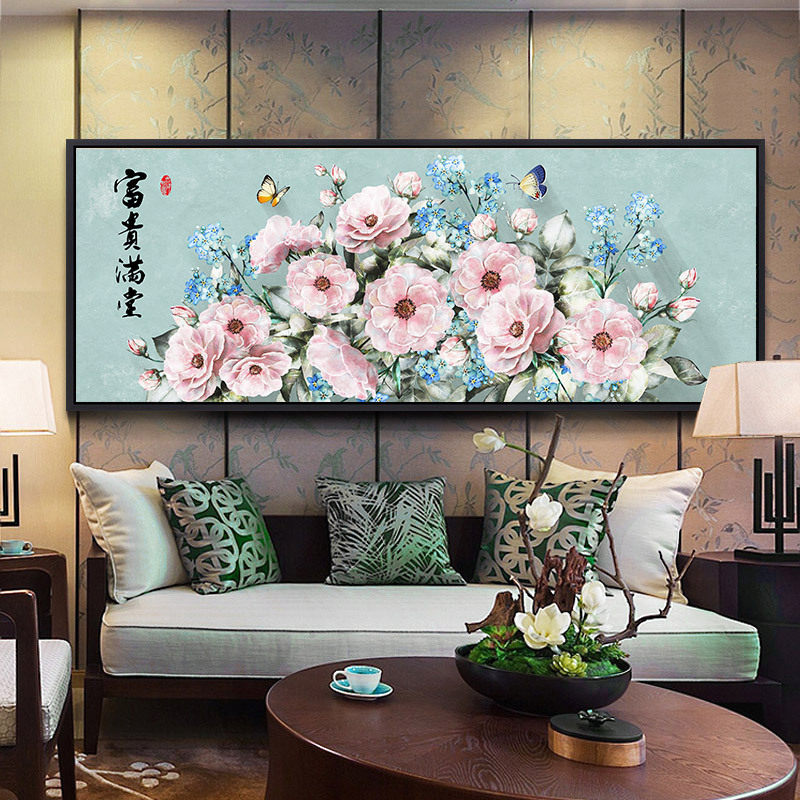 蒙娜丽莎十字绣花开富贵牡丹图2026新款线绣客厅大幅简约现代满绣