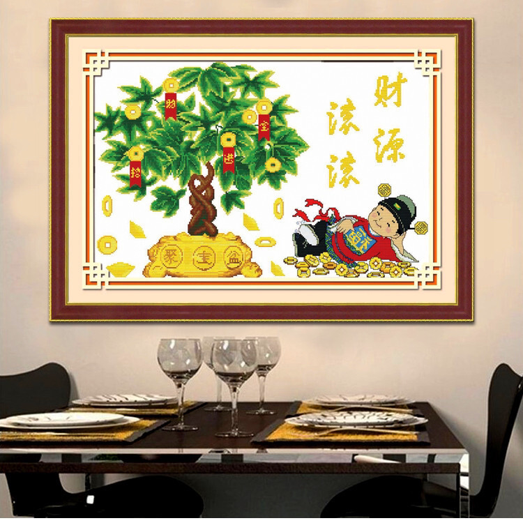 十字绣2026招财进宝小财神爷财神到生意兴隆摇钱树发财树财源滚滚