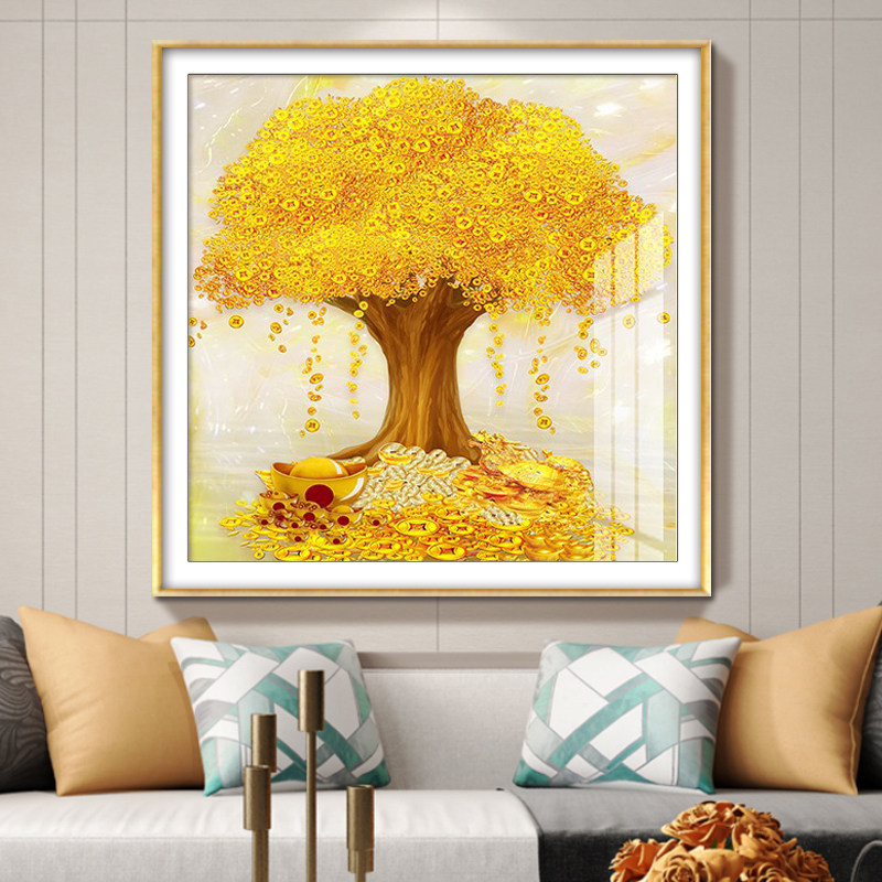 十字绣2026新款线绣客厅卧室摇钱树发财黄金满地自己手工刺绣满绣