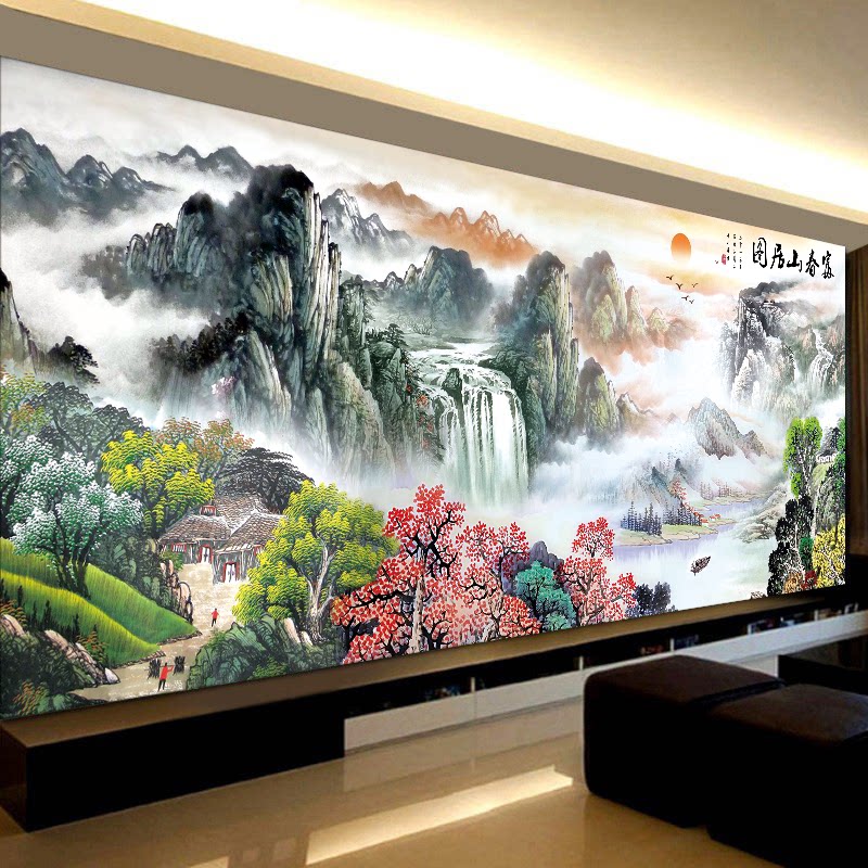 十字绣2026新款线绣客厅大幅风景山水画富春山居图自己绣手工满绣