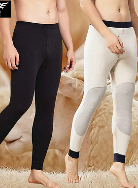 犇业新款保暖裤男士复合一体加绒贴片护膝羊毛裤羊绒棉裤Q9671