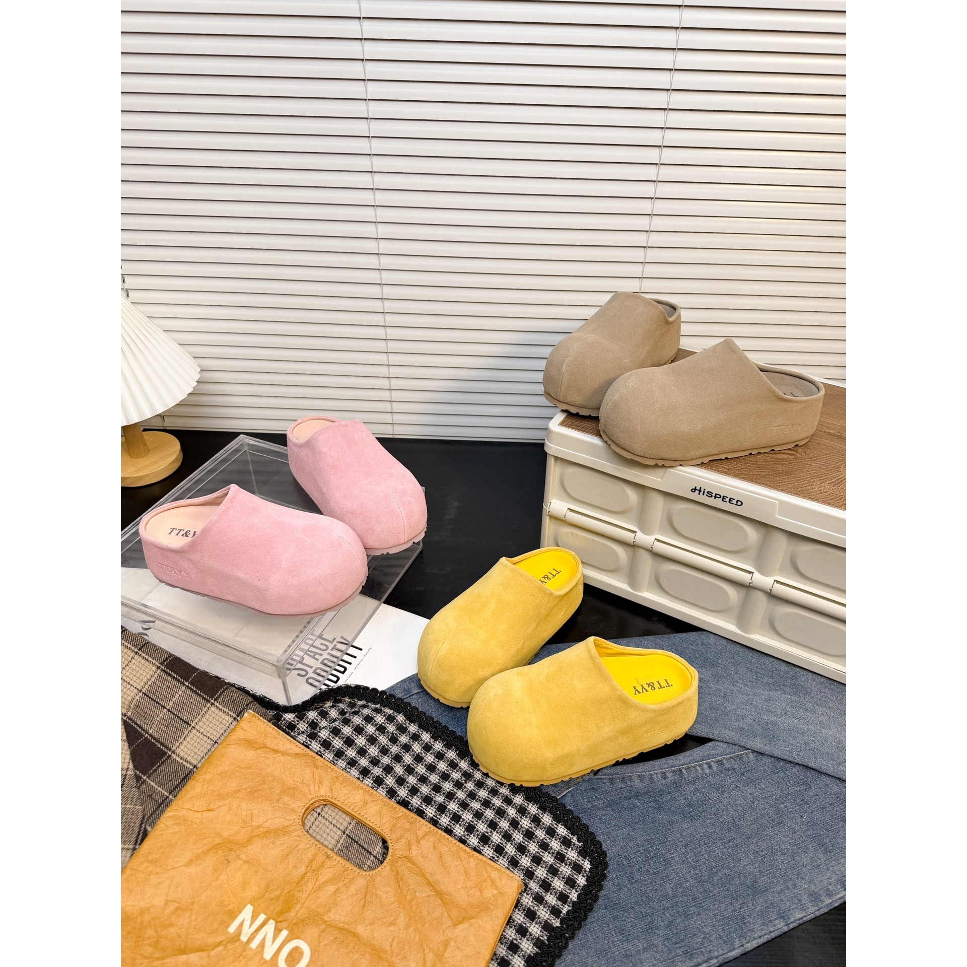 日本offcat6cm磨砂皮厚底增高勃肯半拖鞋女休闲一脚蹬包头拖鞋潮