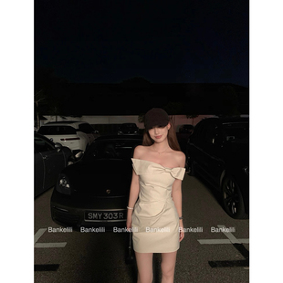 MURANDM 条纹高级感纯棉蝴蝶结抹胸 板栗可可Bankelili 月光少女