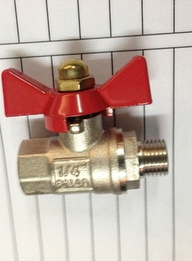 黄铜加厚蝶柄球阀蝶阀关气双内丝蝶形阀蝴蝶阀3分4分铜电镀sutong