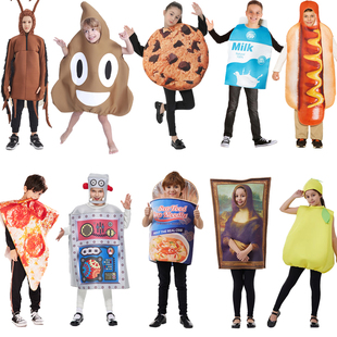 万圣节成人儿童派对演出COS壁画泡面蟑螂便便校园活动表演连体衣