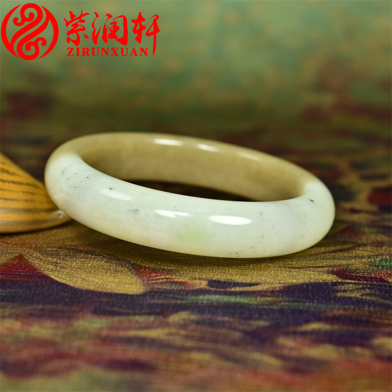 和田玉糖青白手镯青花飘翠青四色