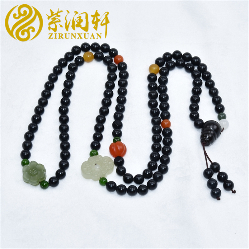 紫润轩新疆和田玉籽料项链手串