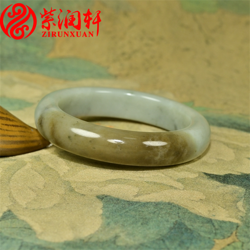 和田玉糖青白玉手镯俏色且末料