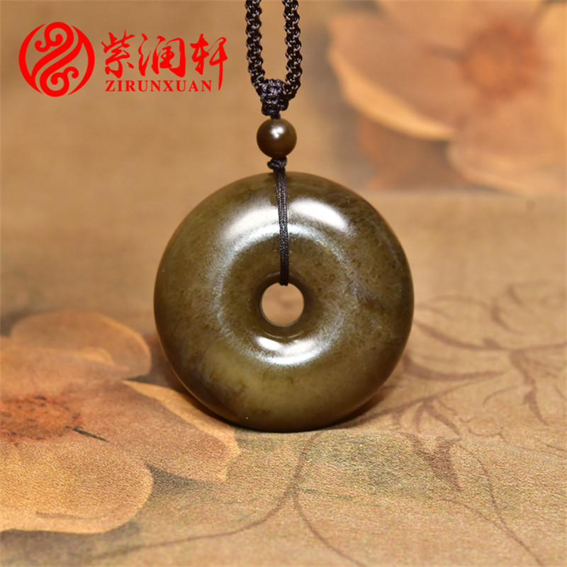 已结缘新疆和田玉红糖玉大面包圈平安扣甜甜圈老料油润精品