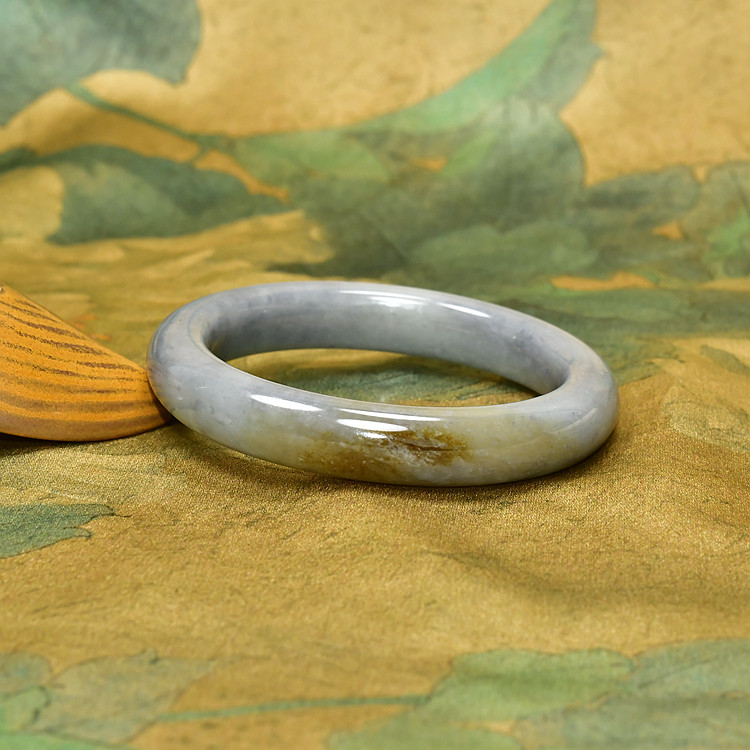 紫润轩新疆和田玉手镯山流水聚糖紫调水墨青花玉镯58 5mm传家级