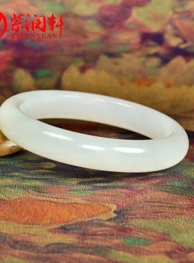 和田玉白玉手镯老坑青海料玉镯