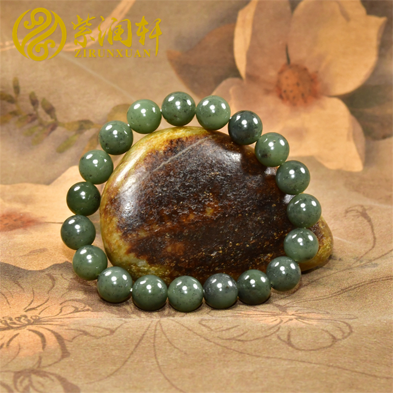 和田玉玛纳斯碧玉籽料手链