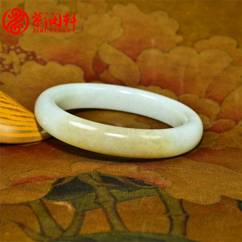 和田玉糖青白玉手镯且末料俏色