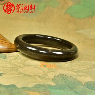 紫润轩新疆和田玉红糖玉手镯且末山流水糖水草花57MM玉镯子传家级