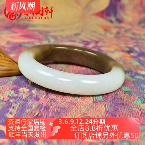 和田玉糖白玉手镯且末料羊脂玉镯