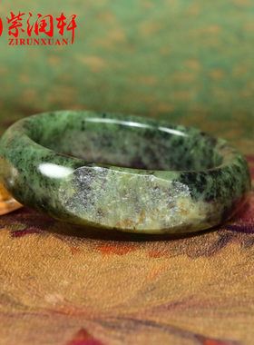和田玉籽料碧玉手镯青碧玉正装镯