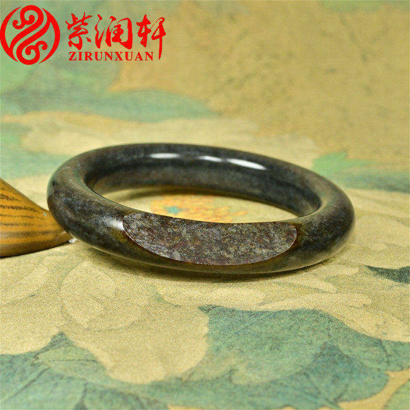 和田玉红沁皮籽料手镯糖青花聚墨