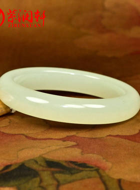 和田玉暖青白玉手镯且末料
