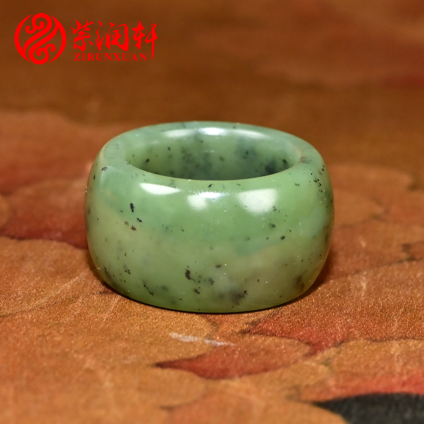 和田玉籽料扳指青碧玉素面指环