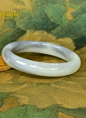 和田玉籽料水墨青花手镯意境分明