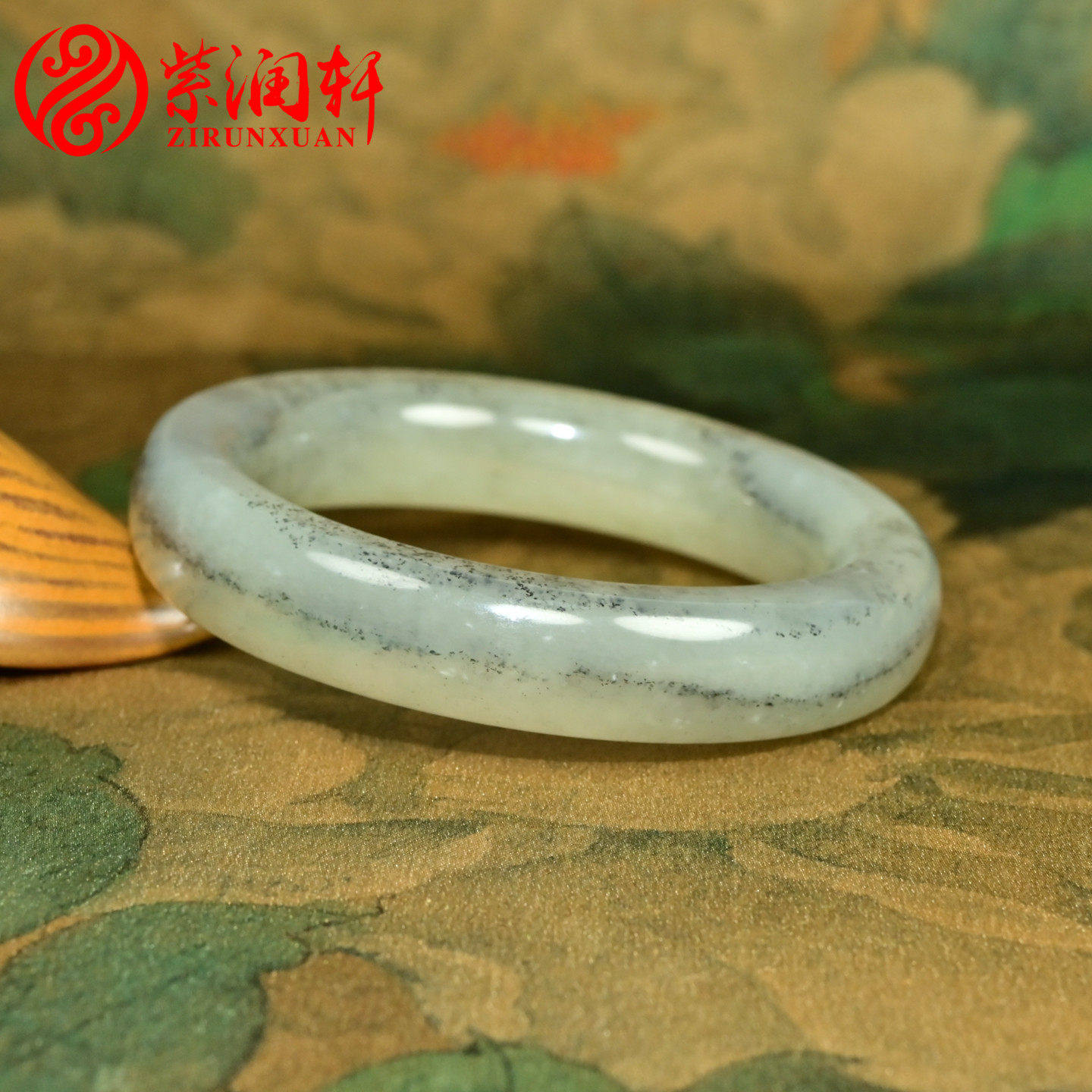紫润轩新疆和田玉方圆条籽料手镯青白青花一线天55MM哑光意境收藏,珠宝/钻石/翡翠,手饰,淘宝优惠券,粉丝福利购,淘宝优惠卷