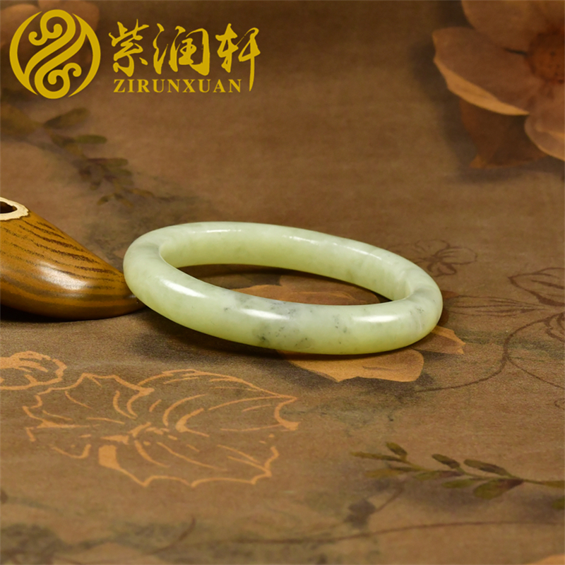 和田玉若羌黄玉青花手镯