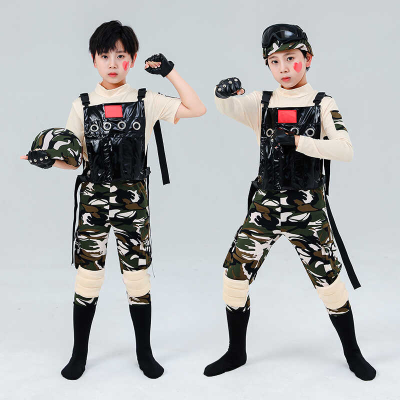 我的铁甲梦儿童演出服迷彩军装