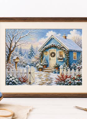 【ZZ8827-冬日花园小屋】十字绣2026年新款餐厅客厅挂画风景简约