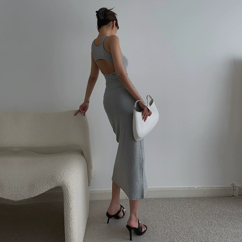 Качественное сексуальное платье без рукавов, юбка, длина миди