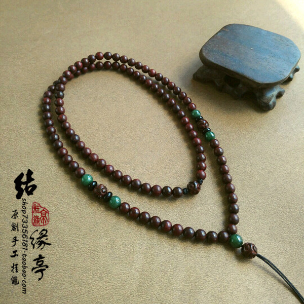 6mm小叶紫檀翡翠挂绳男女款吊坠翡翠琥珀配绳项链绳子毛衣链